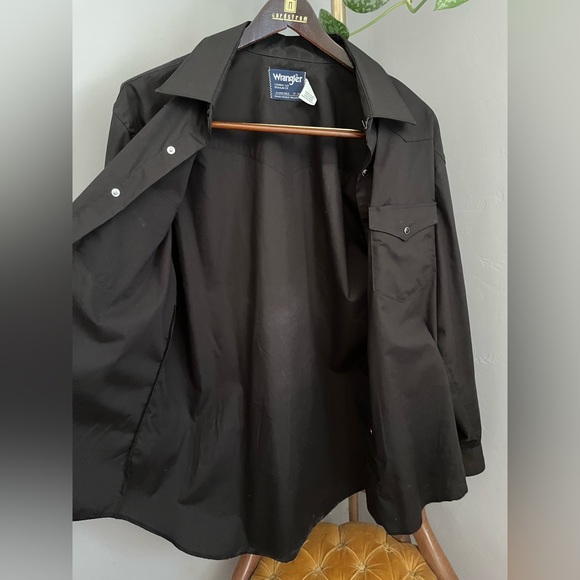 Wrangler Snap Button Black Shirt ~ XL - Picture 7 of 8
